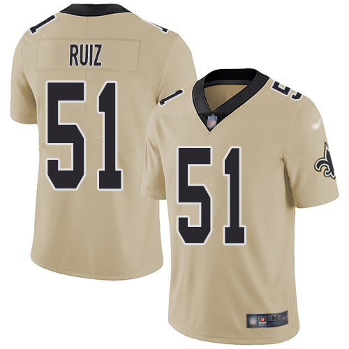 Nike Saints #51 Cesar Ruiz Gold Youth Stitched NFL Limited Inverted Legend Jersey
